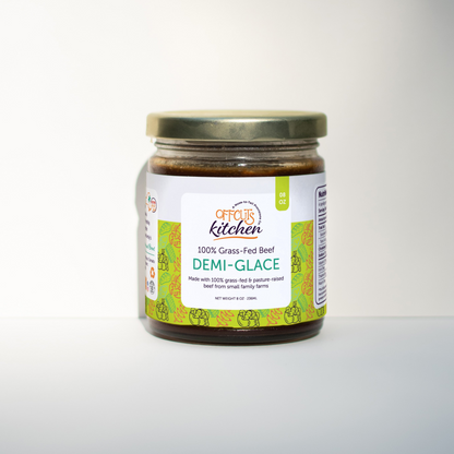 Jar of Off The Kitchen Demi-Glace on a white background