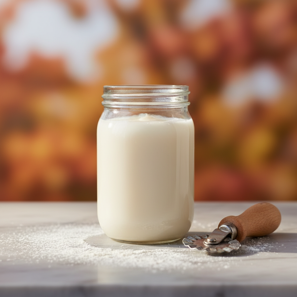 Open jar of pork leaf lard showing its white rendered texture